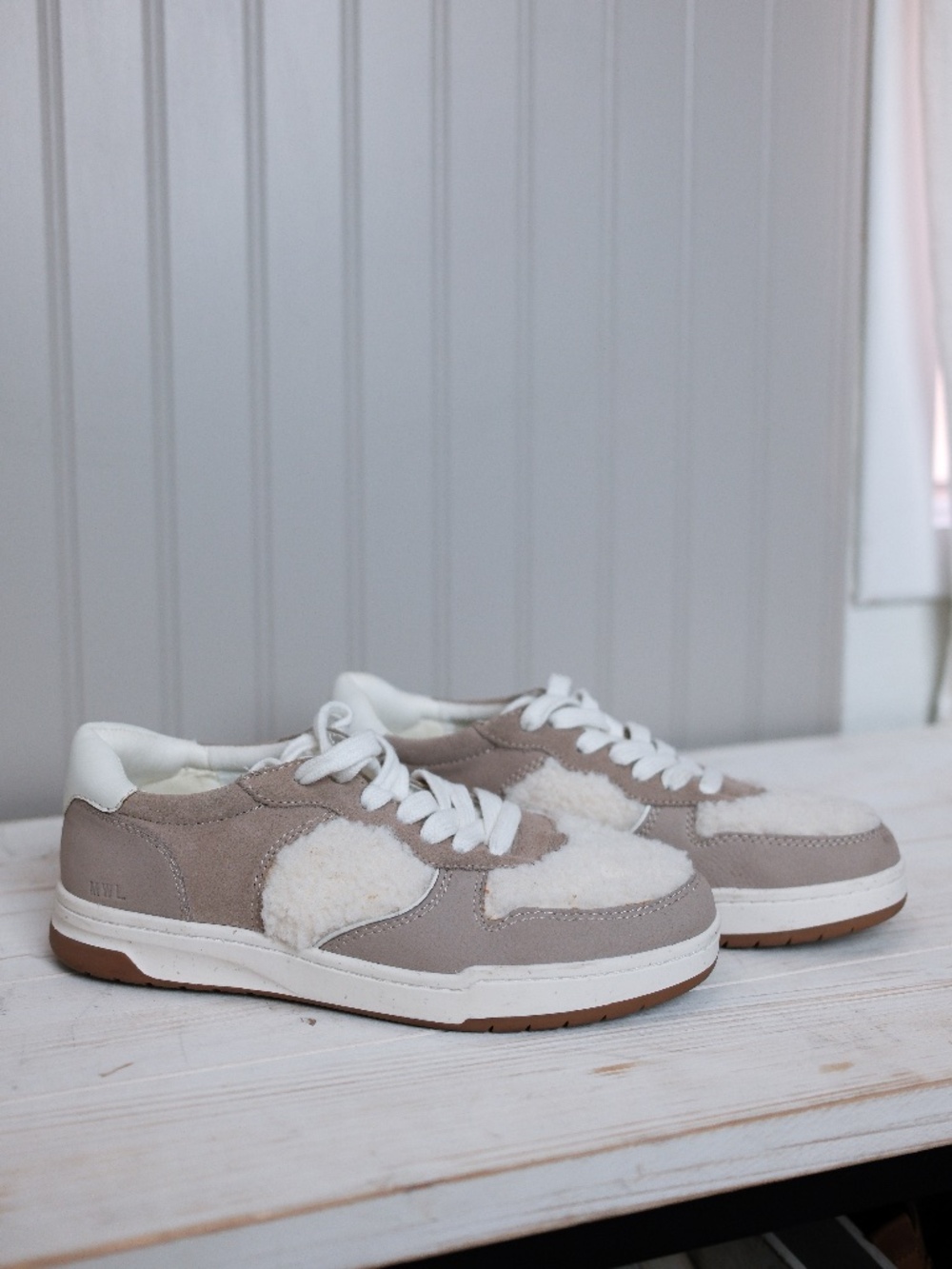 Madewell Court Sneakers Sherpa Edition Leather Tennis Shoes Size 8